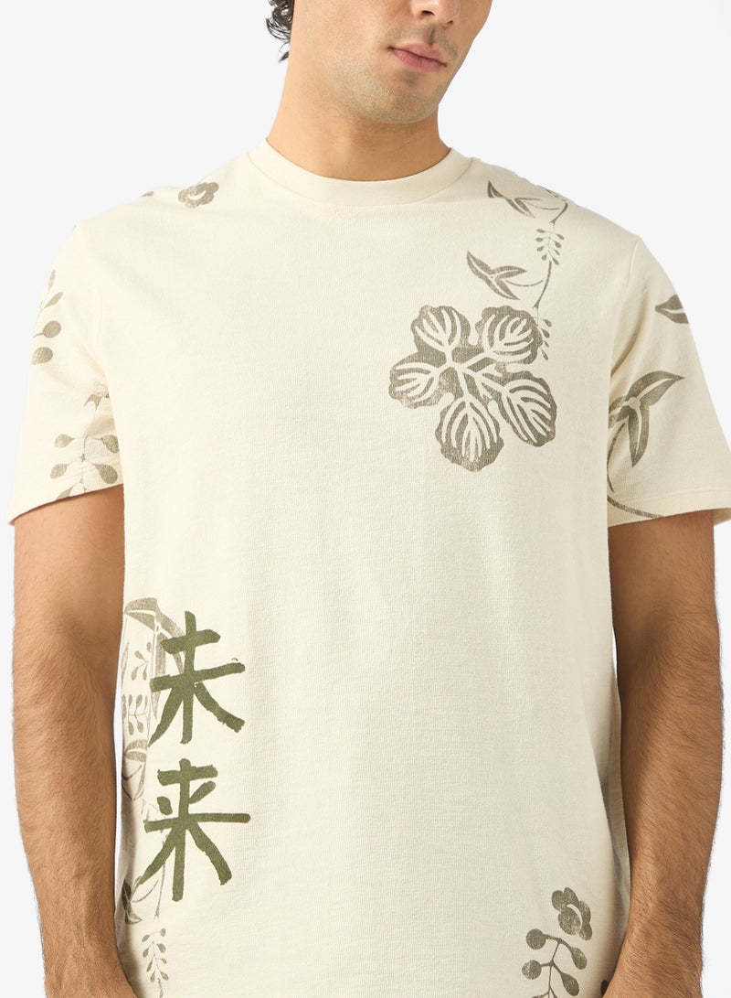 GUESS Japanese Floral Short Sleeve T-Shirt - Image 3