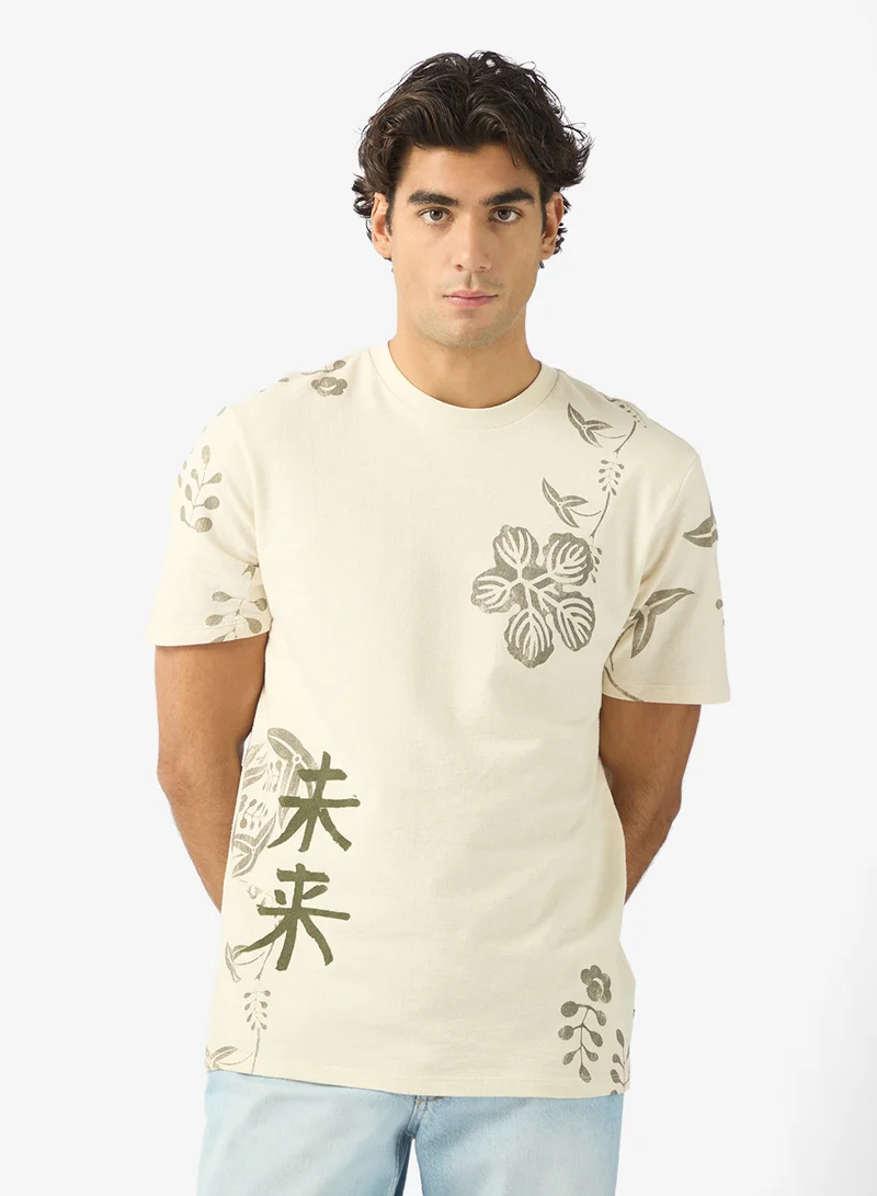 GUESS Japanese Floral Short Sleeve T-Shirt