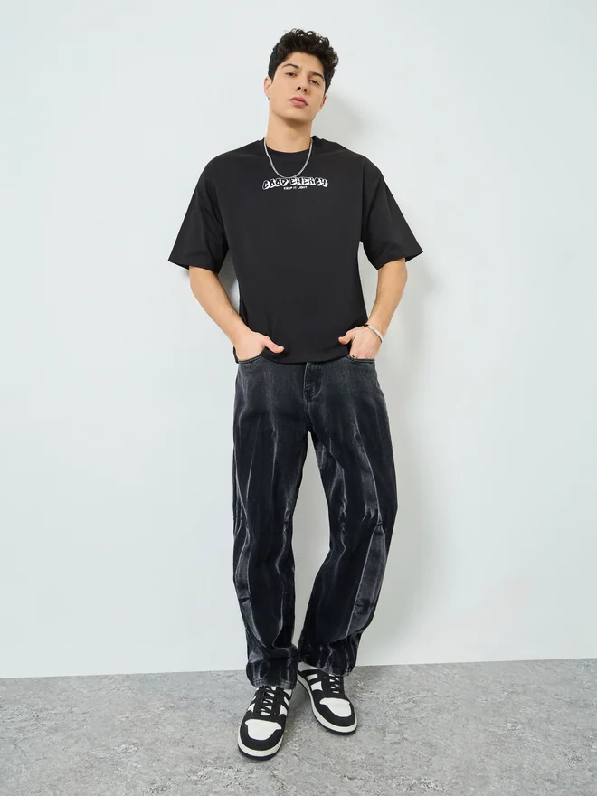 Styli  Styli Men Loose Fit Washed Jeans for Men | Best Price UAE