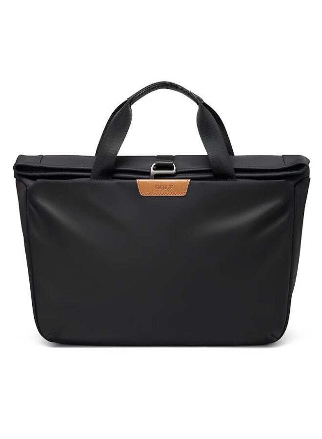 Golf Business Briefcase For Men, Casual Large Capacity Handbag, Can Fit 14-inch Laptop, Fashionable Multifunctional Shoulder Crossbody Bag, 6j679424j, Black - Image 2