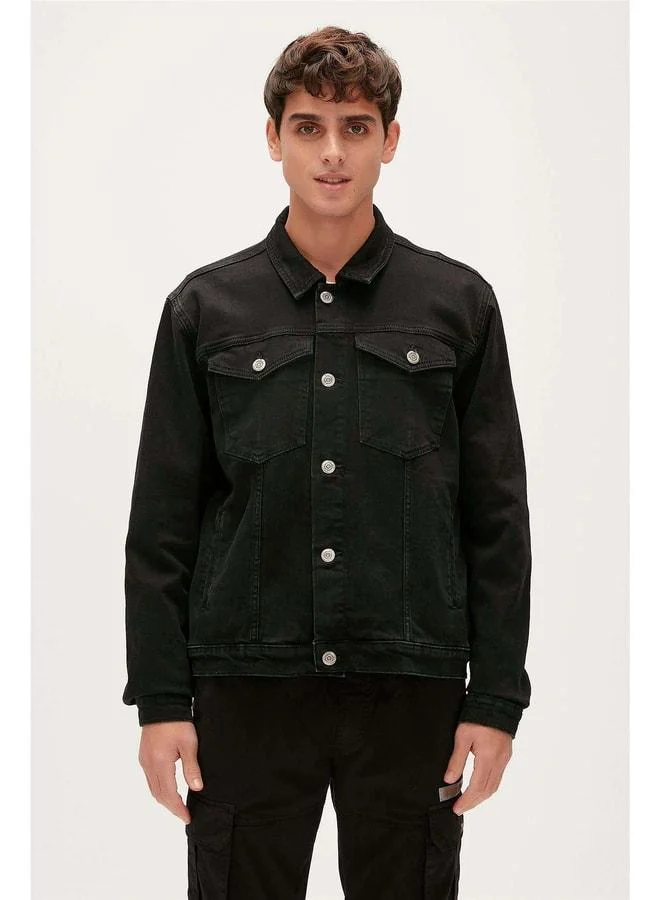 Bad Bear ROY DENIM JACKET Men's Black Jacket.