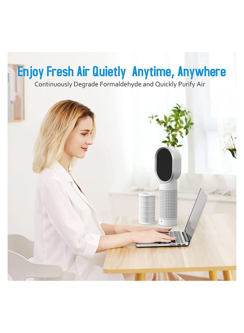 Portable Air Purifier For Home Office Kids Room Activate Carbon And Easy Filter Replacement White Color - Image 5