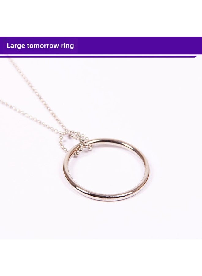 Air Magic Knot Wedding Knot Large Tomorrow Ring Close-up Magic Toy Magic Props Spot-Color:Silver Bead Chain Large Slit Ring  - Image 1