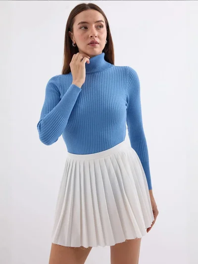 BIG DART BDART Textured Turtleneck Fitted Sweater