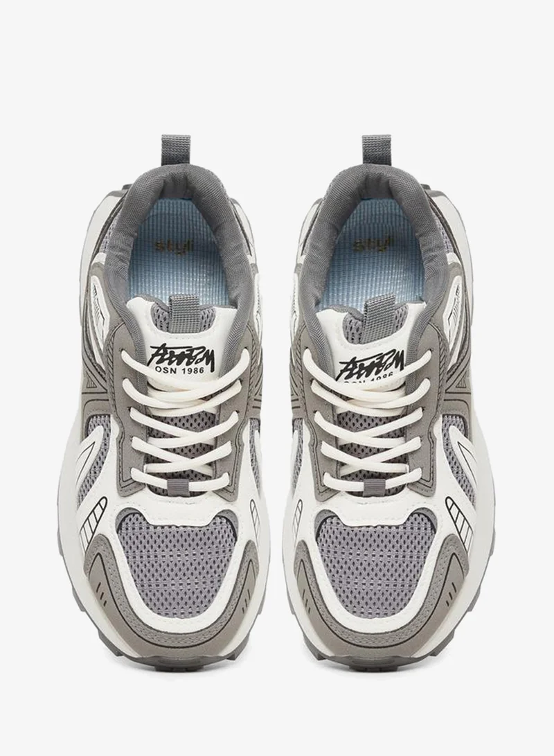 Styli Active  Chunky Sole Lace Up Sneakers for Women | Best Price UAE