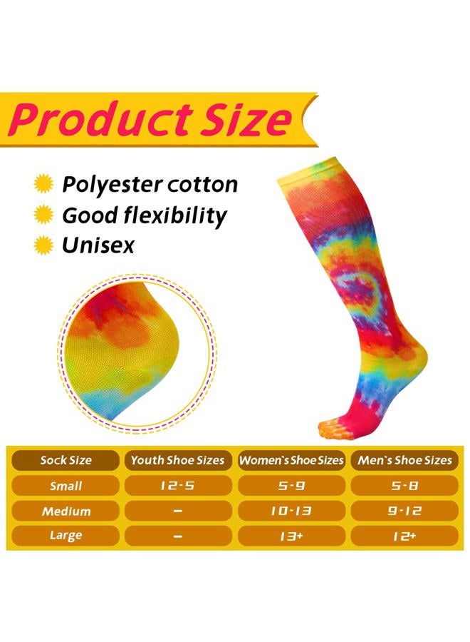 Geyoga Crazy Tie Dye Crew Socks 2 Pairs Unisex Casual Pattern Long Socks over The Calf Soccer Socks Colorful Softball Socks Novelty Tie Dye Socks Boys' Girls' Athletic Socks - Image 4