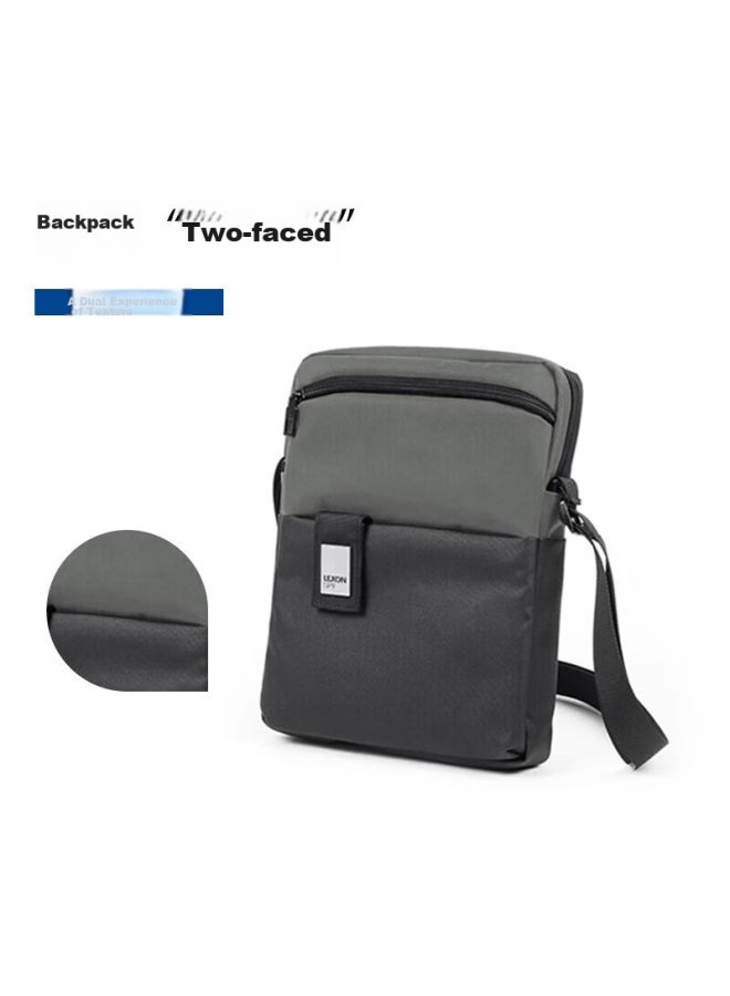 Lexon Crossbody Bag For Men, Shoulder Bag, Trendy Simple Casual Canvas Messenger Bag, Sports Waist Pack, 1710 Gray - Image 4