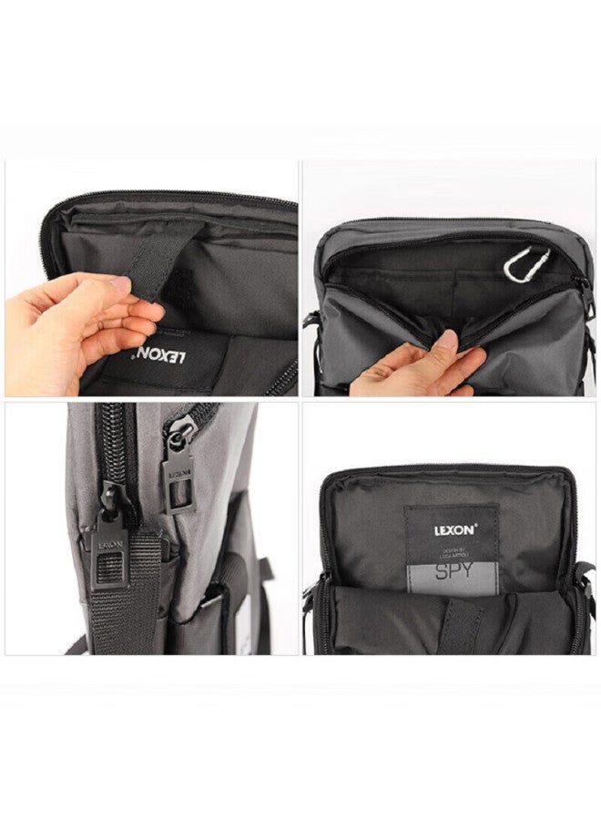 Lexon Crossbody Bag For Men, Shoulder Bag, Trendy Simple Casual Canvas Messenger Bag, Sports Waist Pack, 1710 Gray - Image 3