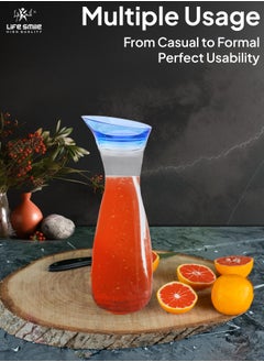 Life Smile LIFE SMILE Shatterproof Acrylic Water Bottle with Leakproof Lid - BPA-Free, Eco-Friendly Juice Pitcher - Ideal for Water, Iced Tea, Cold Brew, and Beverages (Blue 0.45 L)  - Image 4