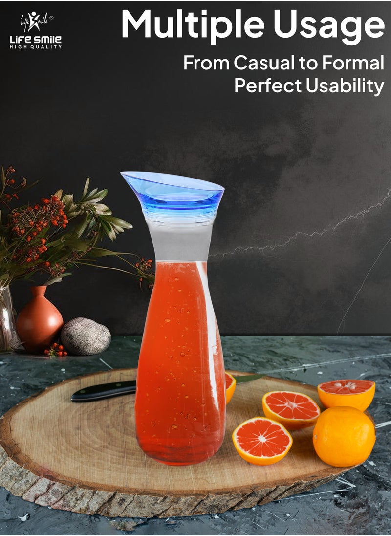 Life Smile LIFE SMILE Shatterproof Acrylic Water Bottle with Leakproof Lid - BPA-Free, Eco-Friendly Juice Pitcher - Ideal for Water, Iced Tea, Cold Brew, and Beverages (Blue 0.45 L)  - Image 4