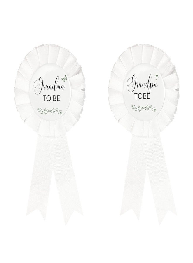 PATICARRY Green Sage Grandma & Grandpa Tinplate Badge Pins - Baby Shower Decorations, Welcome Baby Girl or Boy, Gender Reveal Party Button - Image 1