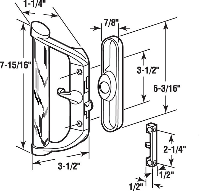 Slide-Co 14950 Sliding Door Handle Set, Aluminum/Diecast - Image 2