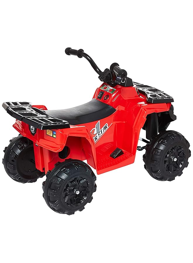 دروسا سيارة كهربائية صغيرة رباعية العجلات للأطفال بقوة 6 فولت، لون أحمر 3201 P - Image 2