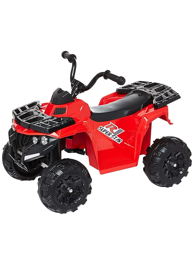 دروسا سيارة كهربائية صغيرة رباعية العجلات للأطفال بقوة 6 فولت، لون أحمر 3201 P - Image 1