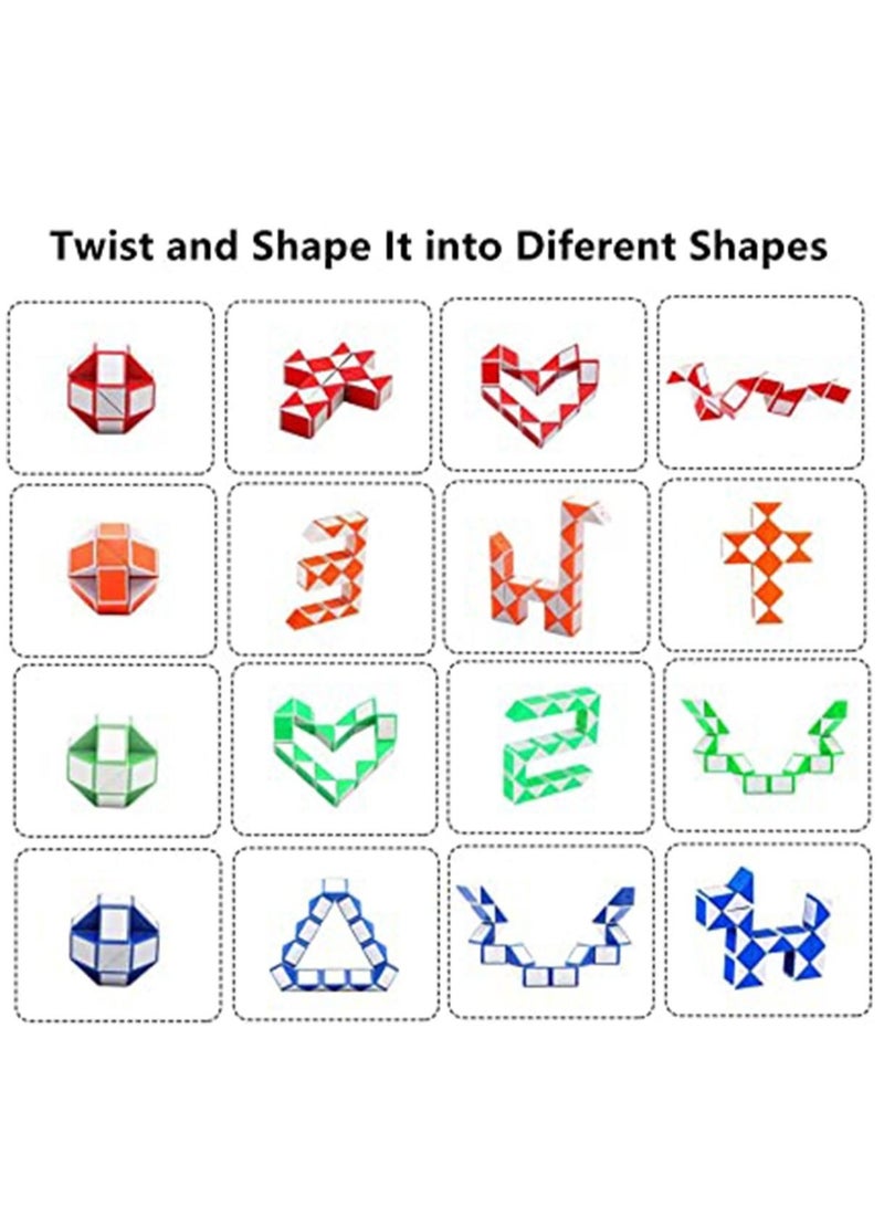 Magic Snake Cube 12 Pack 24 Blocks Party Bag Fillers for Kids 3D Twist Puzzle Toys for Party Supplies Kids Intelligence Development - Image 5