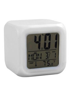 7 Colors Led Changing Digital Alarm Clock White
