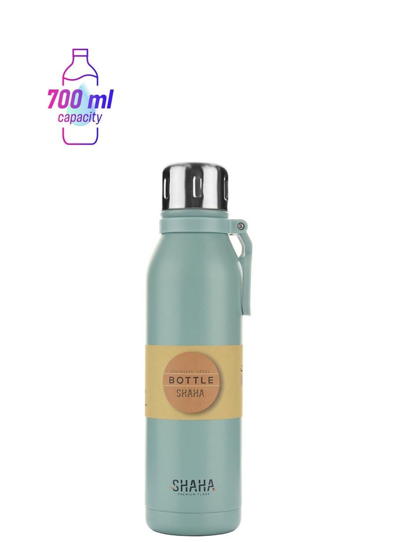 SHAHA زجاجة مفرغة من الفولاذ المقاوم للصدأ سعة 700 مل، أزرق - Image 1
