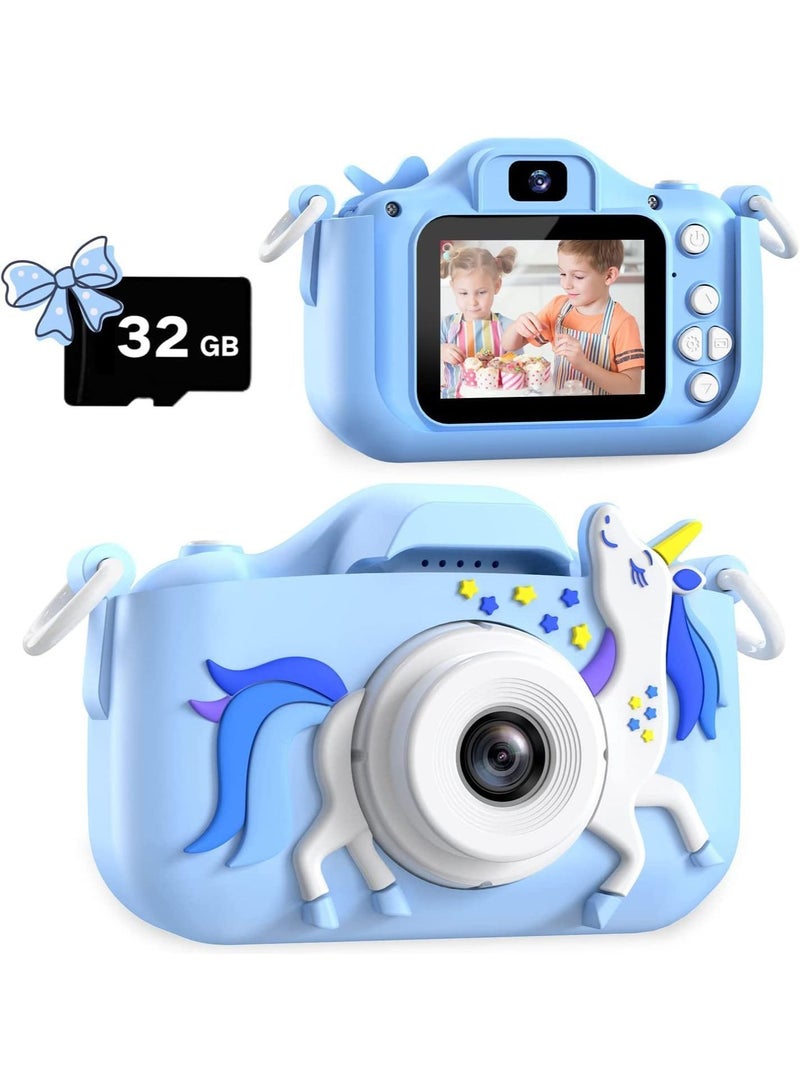 Kids Camera, 1080P HD Camera for with 32 GB Card, 40MP Digital Camera,HD Video Protective Silicone Cover,for Girls Boys Age 6-12 - Image 1
