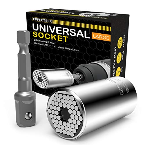 EFFECTEER Universal Socket,Self-adjusting Socket Fits Standard 7/16'' - 1-1/4'' Metric 11mm-32mm, Adapter Socket for Wrench Ratchet&Power Drill, Tools Gifts for Men Him Husband Dad Father DIY Handyman Women - Image 1