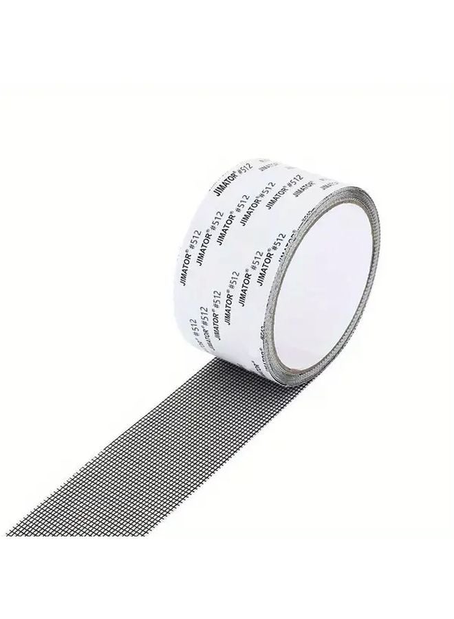 شريط إصلاح شبكي أسود ذاتي اللصق قوي الالتصاق مضاد للحشرات للناموسية - Image 1