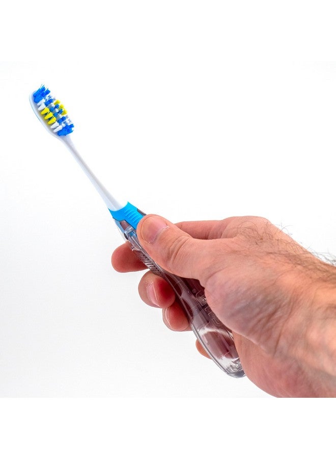 Gum Folding Travel Toothbrush, Compact Head + Tongue Cleaner, Soft Bristled Travel Toothbrushes For Adults, 2Ct (Colors May Vary) - Image 3