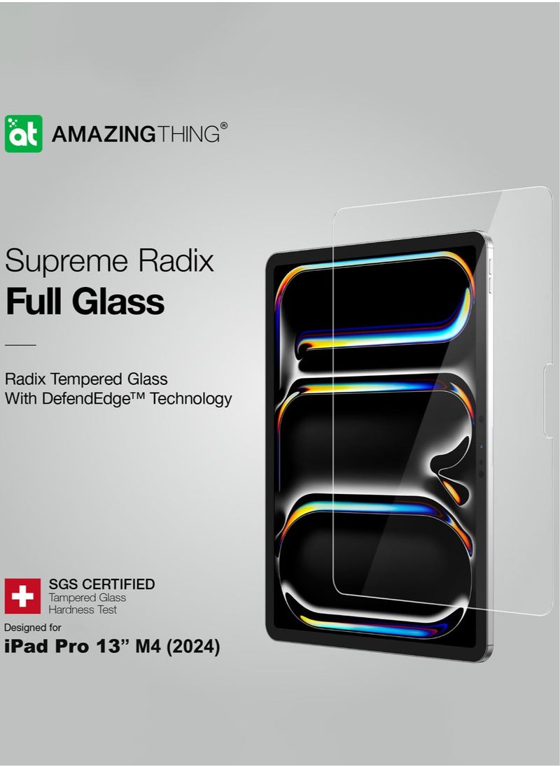 AMAZINGthing - Radix iPad PRO 13 inch M4 (2024) Screen Protector Tempered Glass with Defend Edge technology - Clear - Image 1