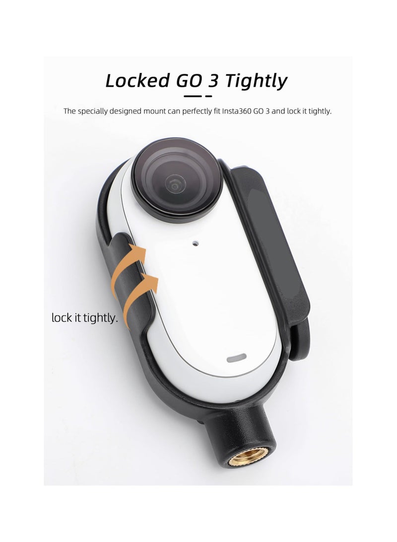 Captaintech Camera Mount Adapter Protective Housing Frame, Fit for Insta360 Go 3 Bezel, Thumb Camera Adapter, Shock Absorbing Housing Cage Expansion Quick Release Accessory, Use with Backpack Clamp - Image 3