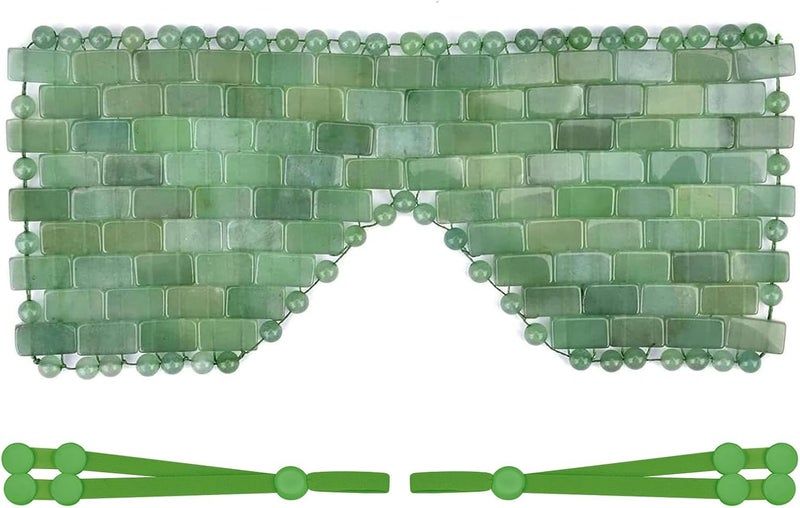 ideayard Jade Eye Mask Reusable Facial Mask 100 All Natural Adventurine Quartz Eliminate Wrinkles Puffiness  Migraine Relief Mask