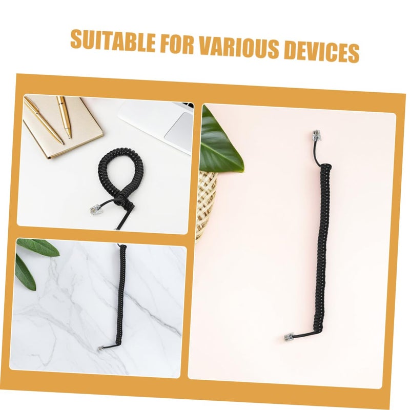4Pcs Stretchable Coiled Telephone Cord Durable Material Easy Installation for Office Home Use - Image 4