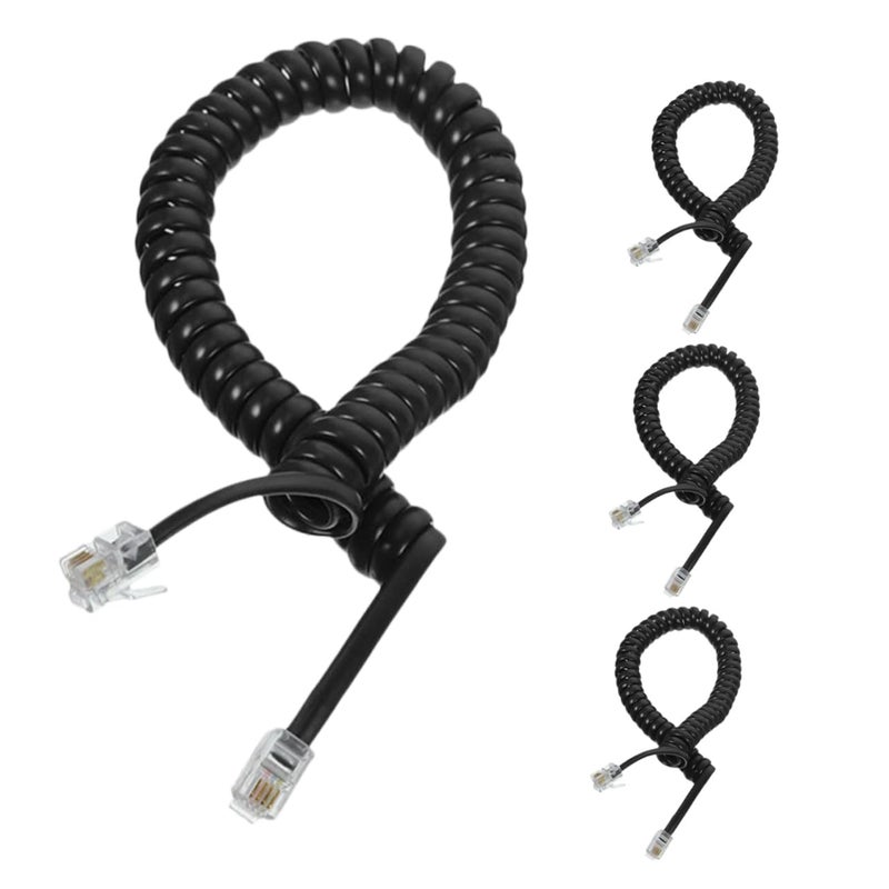 4Pcs Stretchable Coiled Telephone Cord Durable Material Easy Installation for Office Home Use - Image 2
