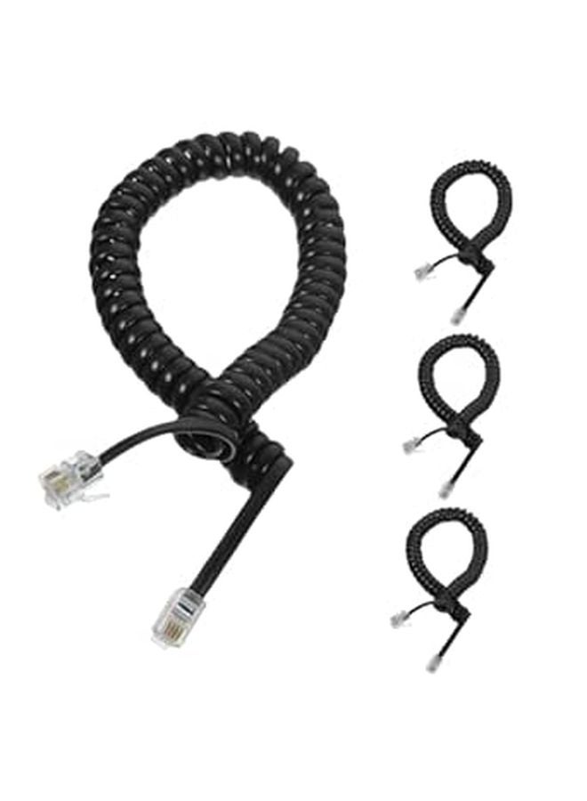 4Pcs Stretchable Coiled Telephone Cord Durable Material Easy Installation for Office Home Use - Image 1