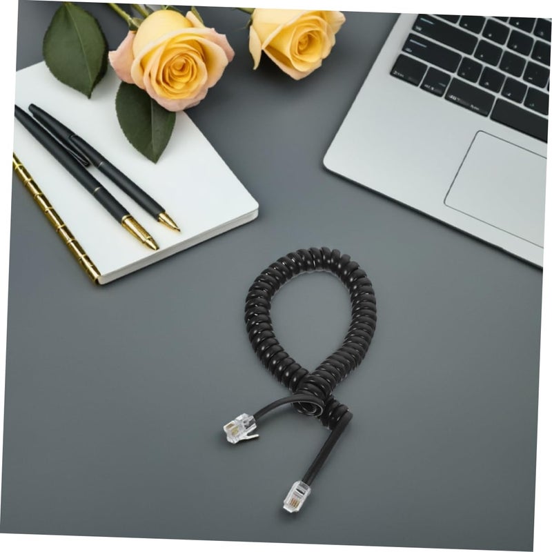 4Pcs Stretchable Coiled Telephone Cord Durable Material Easy Installation for Office Home Use - Image 5