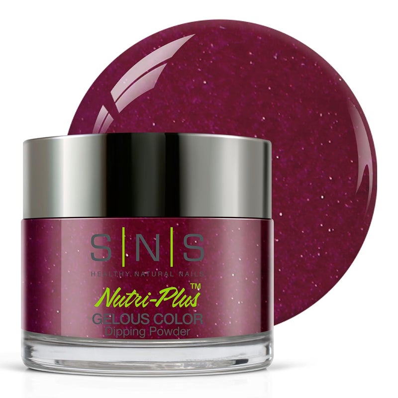 SNS Healthy Natural Nails SNS Nail Dip Powder, Gelous Color Dipping Powder - Lively Cab (Wine/Magenta, Shimmer) - Long-Lasting Dip Nail Color Lasts 14 Days - Low-Odor & No UV Lamp Required - 1oz