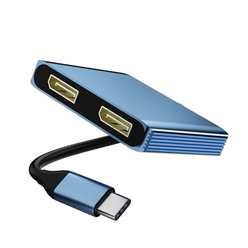 AUKOKIOULA DisplayPort Splitter for Dual Monitors, 4K@60Hz USB C to Dual DisplayPort Splitter Adapter for Extended Display with 2 Displayports/USB3.0/100W PD Fast Charging, Compatible with MacBook/HP/Dell/Lenovo - Image 1