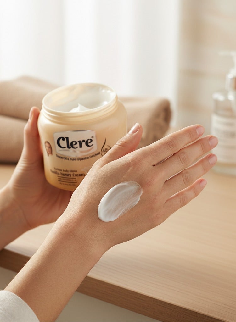 Clere Vanilla & Honey Crème 500ml – Nourishing Body Cream for Dry to Very Dry Skin - Image 2