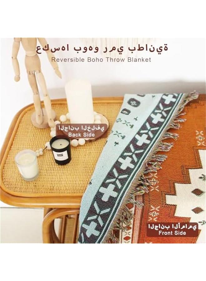 طاية ويمية ويمية، غطاء كة محوك شراشي، طاية مزخرفة مع سيج اعم و ومطوع للكرسي وغرفة الوم والسرير والكرسي الزاز في الواء الطلق لجميع المواسم 130 × 150 سم)، م ازولمارت - Image 3