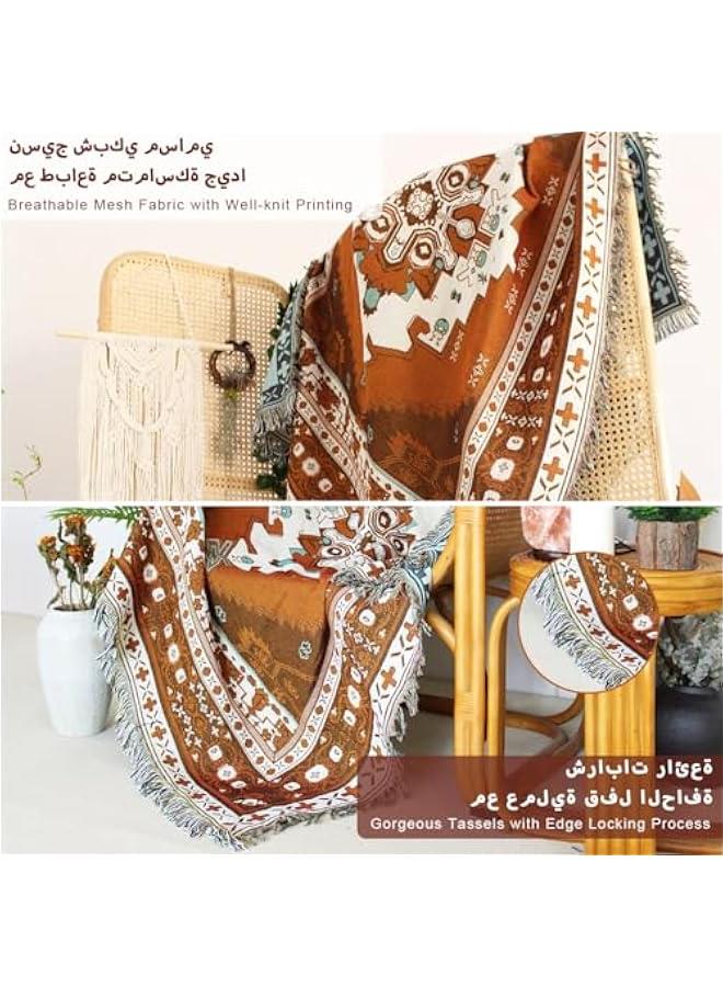 طاية ويمية ويمية، غطاء كة محوك شراشي، طاية مزخرفة مع سيج اعم و ومطوع للكرسي وغرفة الوم والسرير والكرسي الزاز في الواء الطلق لجميع المواسم 130 × 150 سم)، م ازولمارت - Image 4