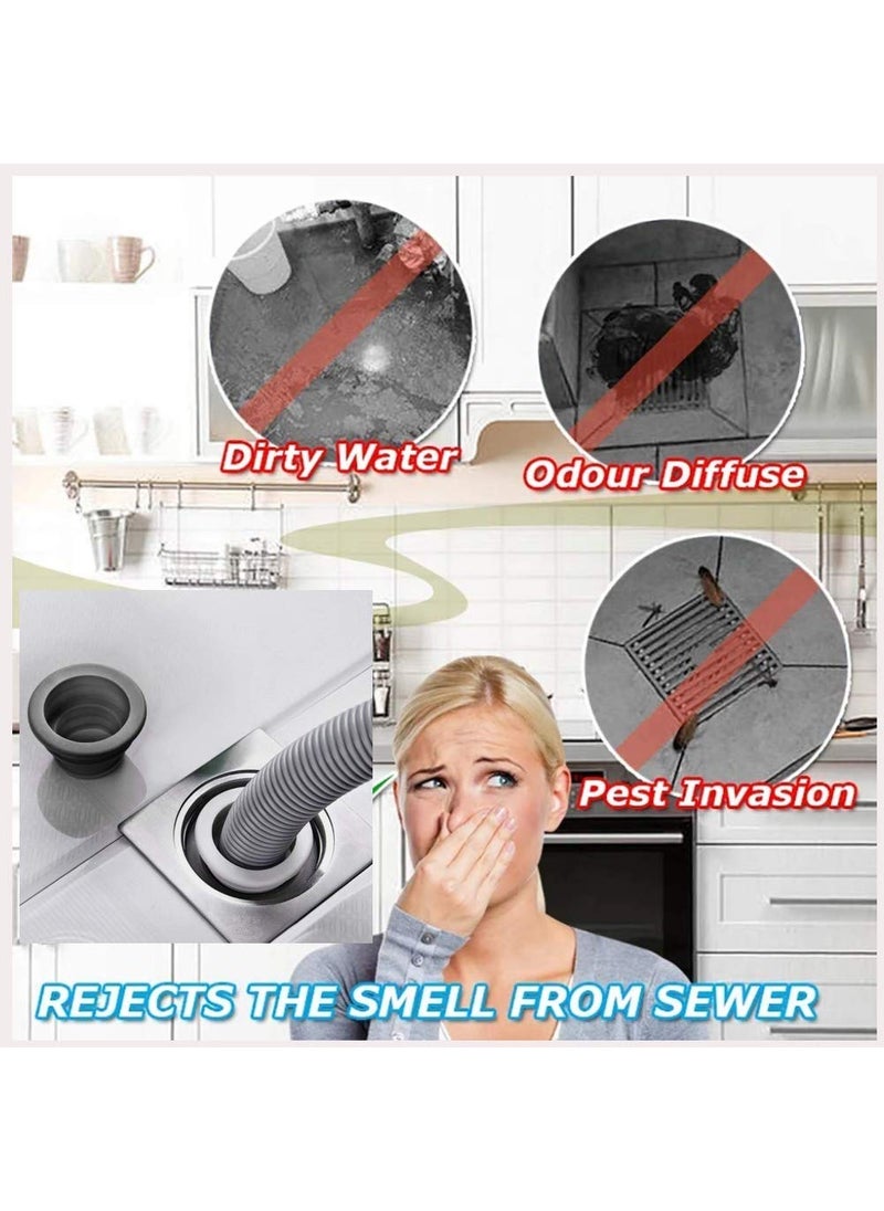 Leeonz Leeonz 3 Pieces Silicone Ring Silicone Seal Plug Ring Washing Machine Plug Ring for Bathroom Kitchen Cleaning Tools (Random Color)  - Image 3