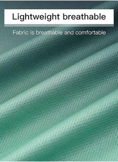 GRKC Men's 2-Piece Sportswear Set, Summer Quick-Drying Running Gear, Short-Sleeve T-Shirt and Shorts, Fitness Training Outfit, Lightweight Athletic Clothing for Gym, Jogging, Cycling, and Outdoor Activities, Color: Gradient Green  - Image 4