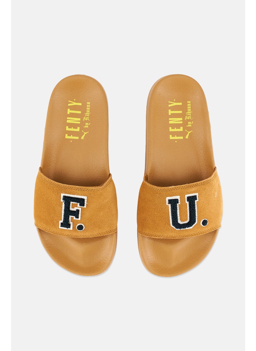 PUMA - Kid Girl X Fenty Leadcat Fenty Slides Slippers, Golden Brown and Scarab - Image 1