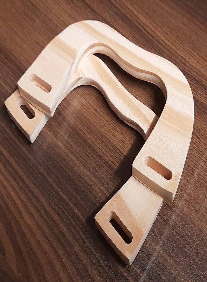 Tia Pine Wood Thick Handle for Craft, Purse, Bags and DIY Projects- (Pine Wood-Open Square, 2Pcs) - Image 1