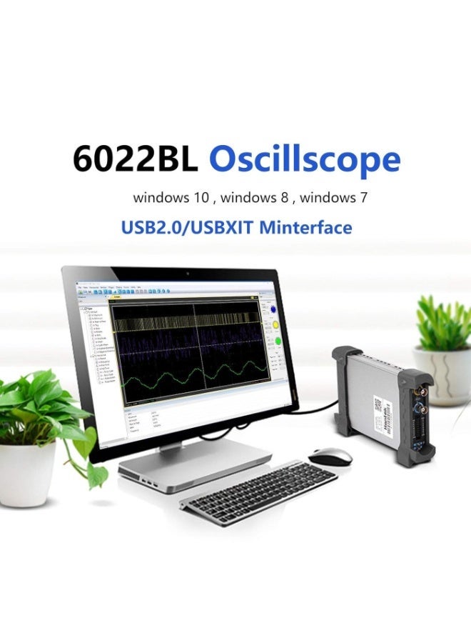 Hantek 6022BL PC Digital Portable Oscilloscope 16 Channels 20MHz 48MSa/s Storage Multifunctio Logic Analyzer Handheld USB Oscilloscope - Image 4