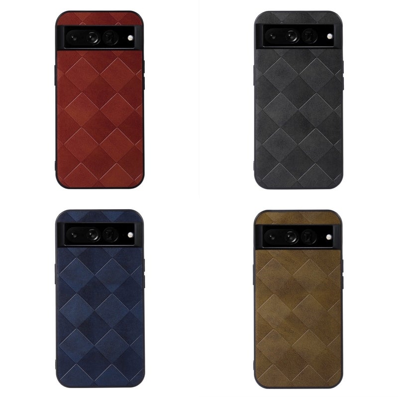 HuHa Case Cover For Google Pixel 7 Pro 5G Weave Plaid PU Phone Case(Brown) - Image 3
