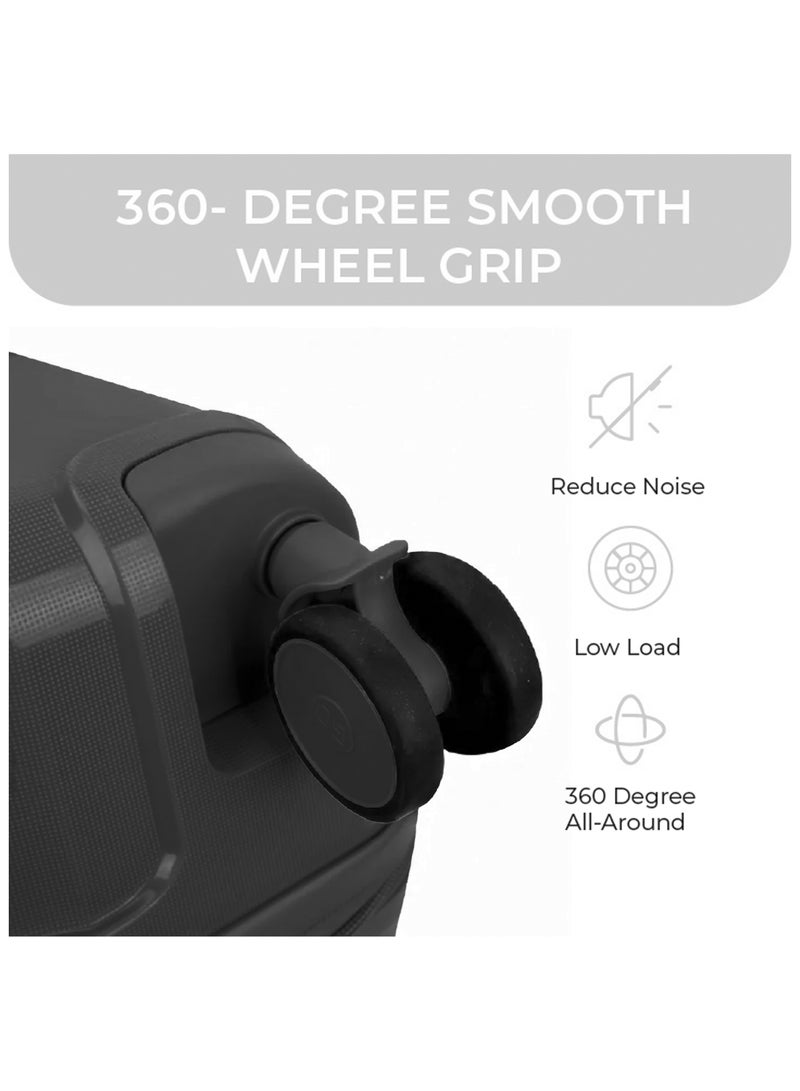 Reflection PP Carry On Suitcase Airline Approved, Scratchproof Lightweight 28 Inch  Luggage- 360° Silent Wheels, PP Hard Luggage Trolley, Spinner Wheels, Travel Luggage  (28-Inch , Black) - Image 2