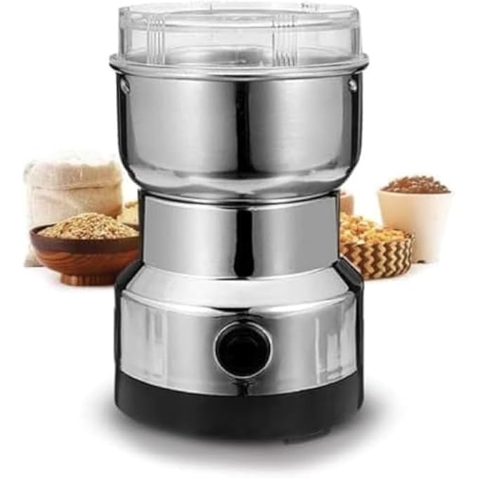 rayihni Electric Kitchen Mini Grinder Mixer  Electric Chopper Small Grinders For Spices Seeds Herbs And Coffee Beans Spice Blender And Espresso Grinders Dry Grinder Stainless Steel - Image 1