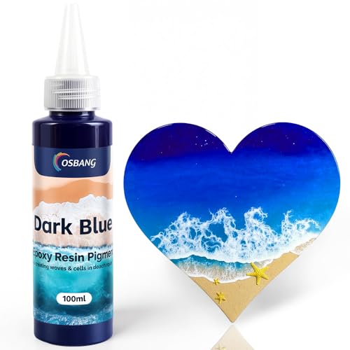 OSBANG Sea Blue Epoxy Resin Pigment 100ml/3.4 fl.oz, High Concentration Liquid Colorant for Resin Art, Ideal for Creating Waves, Cells, and Unique Ocean DIY Crafts - Image 1