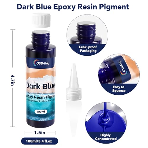 OSBANG Sea Blue Epoxy Resin Pigment 100ml/3.4 fl.oz, High Concentration Liquid Colorant for Resin Art, Ideal for Creating Waves, Cells, and Unique Ocean DIY Crafts - Image 2