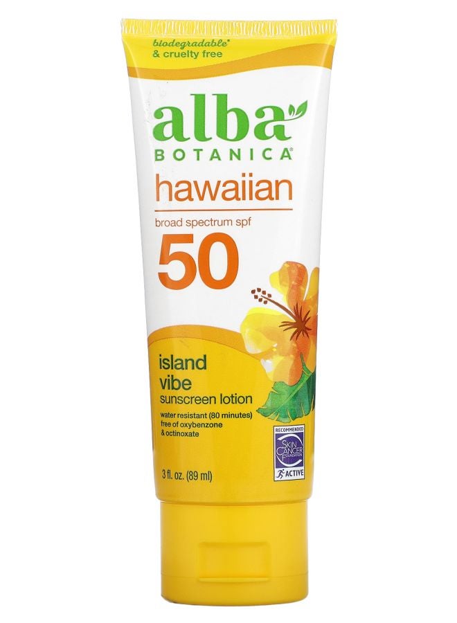 لوشن واقي من الشمس هاواي SPF 50 أجواء الجزيرة 3 أونصة سائلة (89 مل)