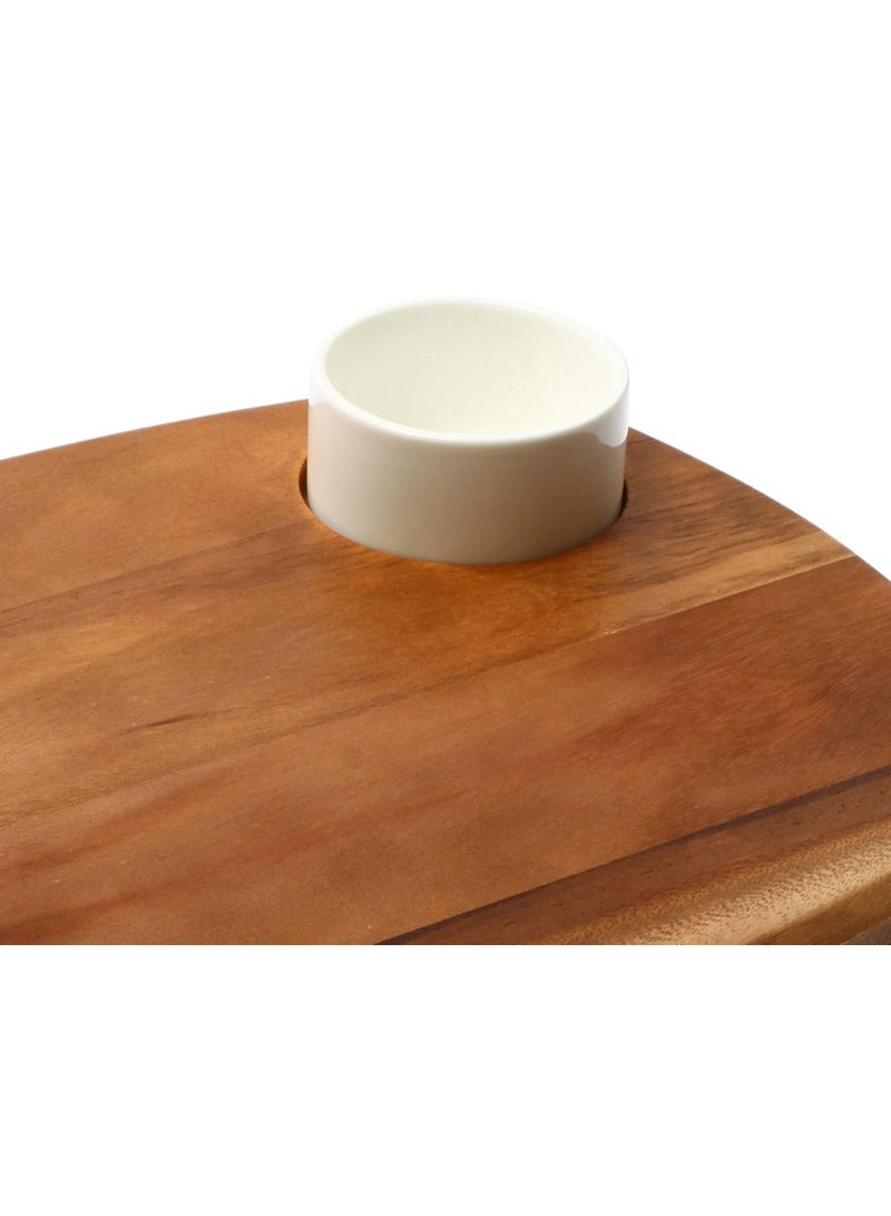 BILLI Wooden Serving Board With Dip Bowl, Brown, ACA-43.2 - Image 3