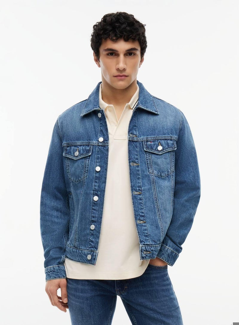 TOMMY JEANS Ryan Faded Denim Trucker Jacket - Image 1